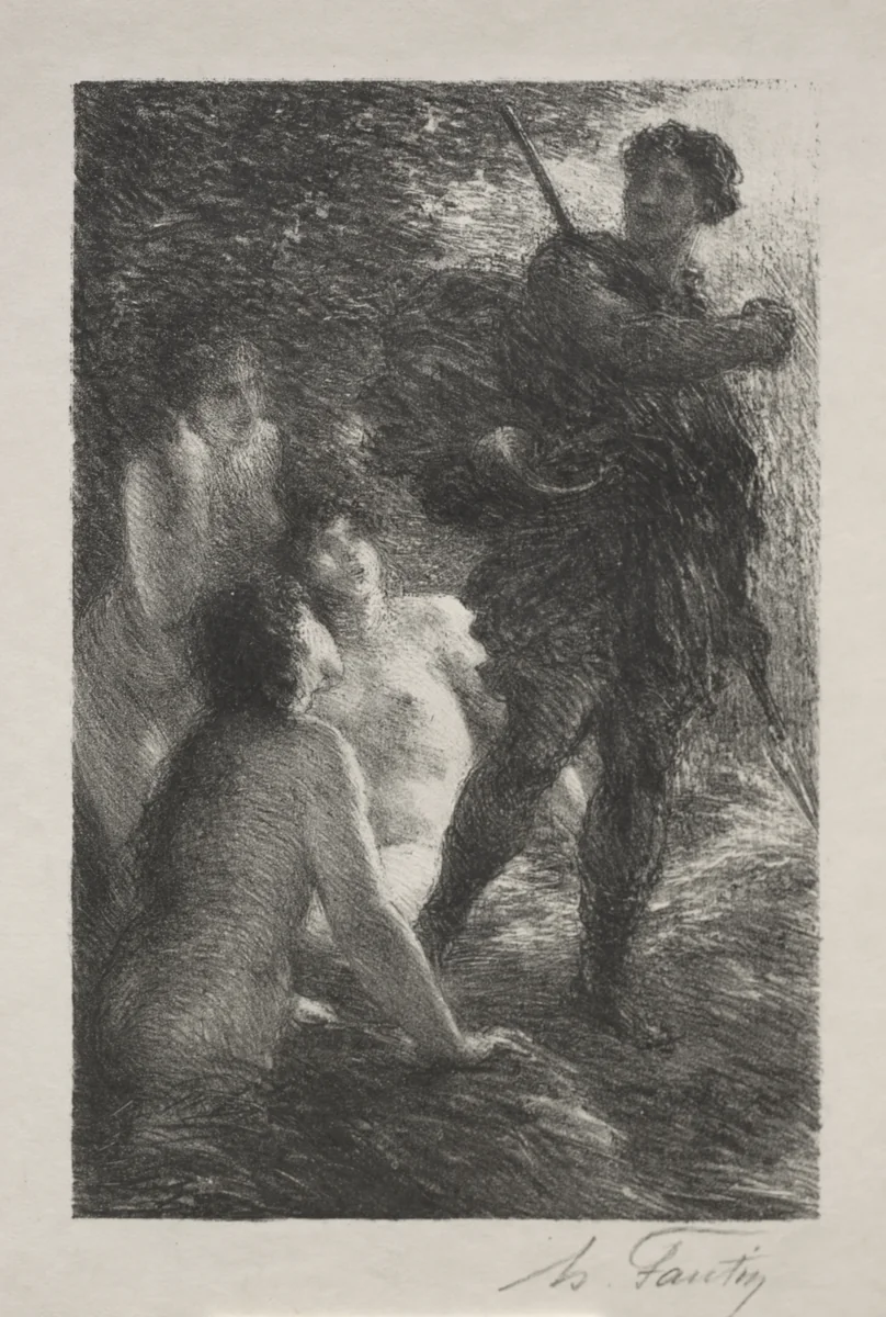 Twilight of the Gods, Act III: Sigfried and the Rhine Maidens by Henri Fantin-Latour, print, 1881-1891