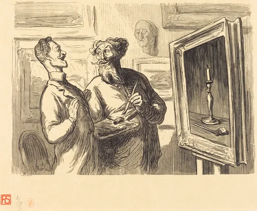 Un Réaliste trouve toujours un plus réaliste qui l'admire (One realist will always find another realist who admires his work) by Étienne Honoré Daumier, portfolio, 1869-1920
