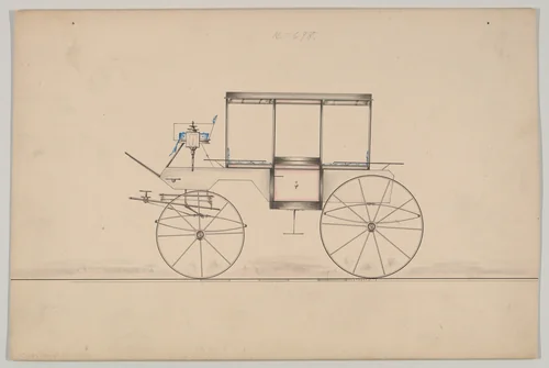 Curtain Coach #698 by Brewster & Co., drawing, 1865-1875