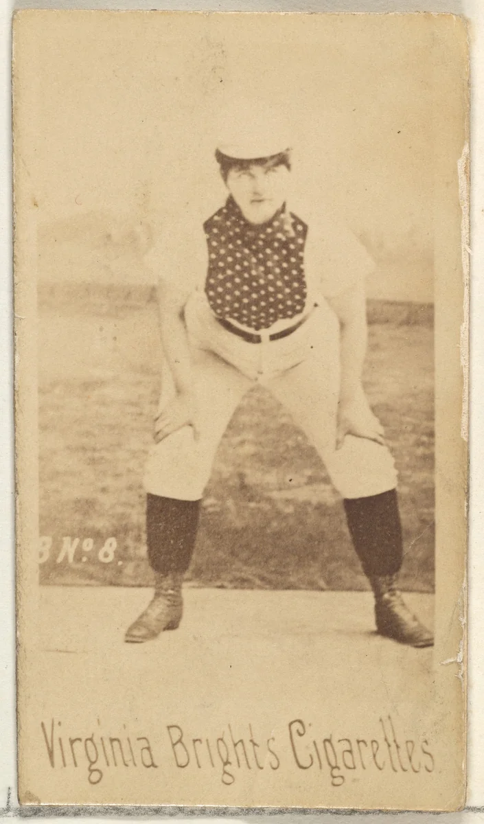 Card 8, from the Girl Baseball Players series (N48, Type 1) for Virginia Brights Cigarettes by Allen & Ginter, photograph, 1886-1888