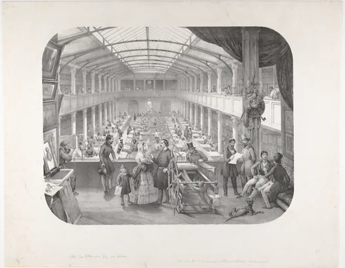 Interior of Lemercier's Lithographic Printing House by Victor Adam, print, 1841-1851