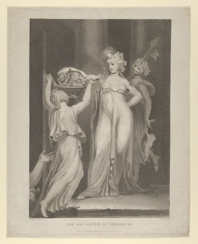 The Daughter of Herodias (Salome Receiving the Head of John the Baptist, Matthew 14:10-11) by Thomas Holloway, print, 1798