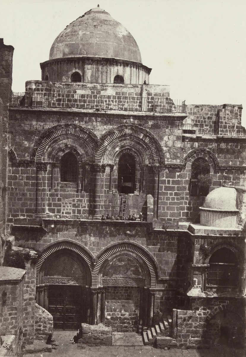 Entrance of the Church of the Holy Sepulchre, Jerusalem (Plate 17) by Francis Frith, photograph, 1858
