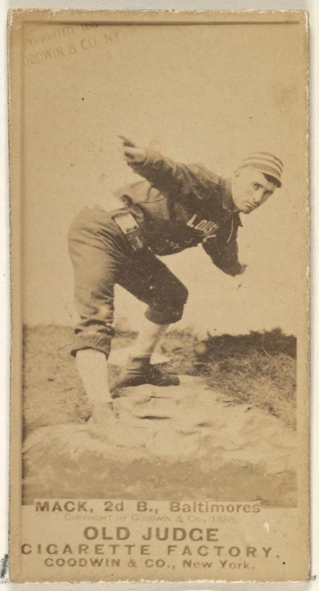 Mack, 2nd Base, Baltimore Orioles, from the Old Judge series (N172) for Old Judge Cigarettes by Goodwin & Company, photograph, 1888
