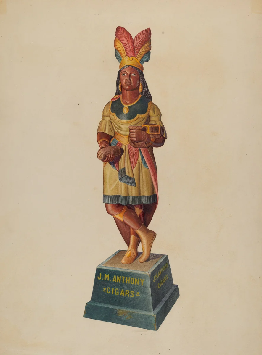 Cigar Store Indian by Albert Ryder, index of american design, 1937