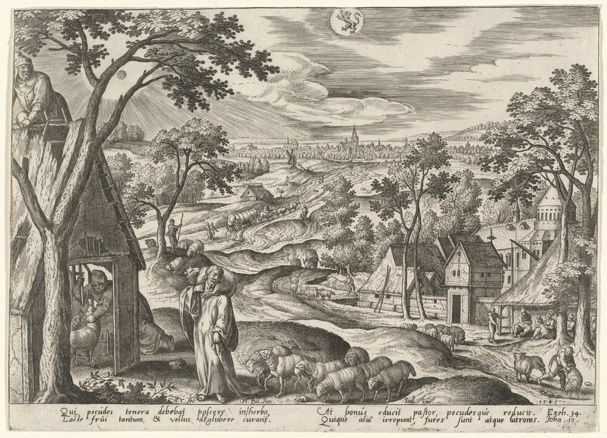 The Good Shepherd by Adriaen Collaert
Hans Bol
Jan Sadeler I, print, 1585