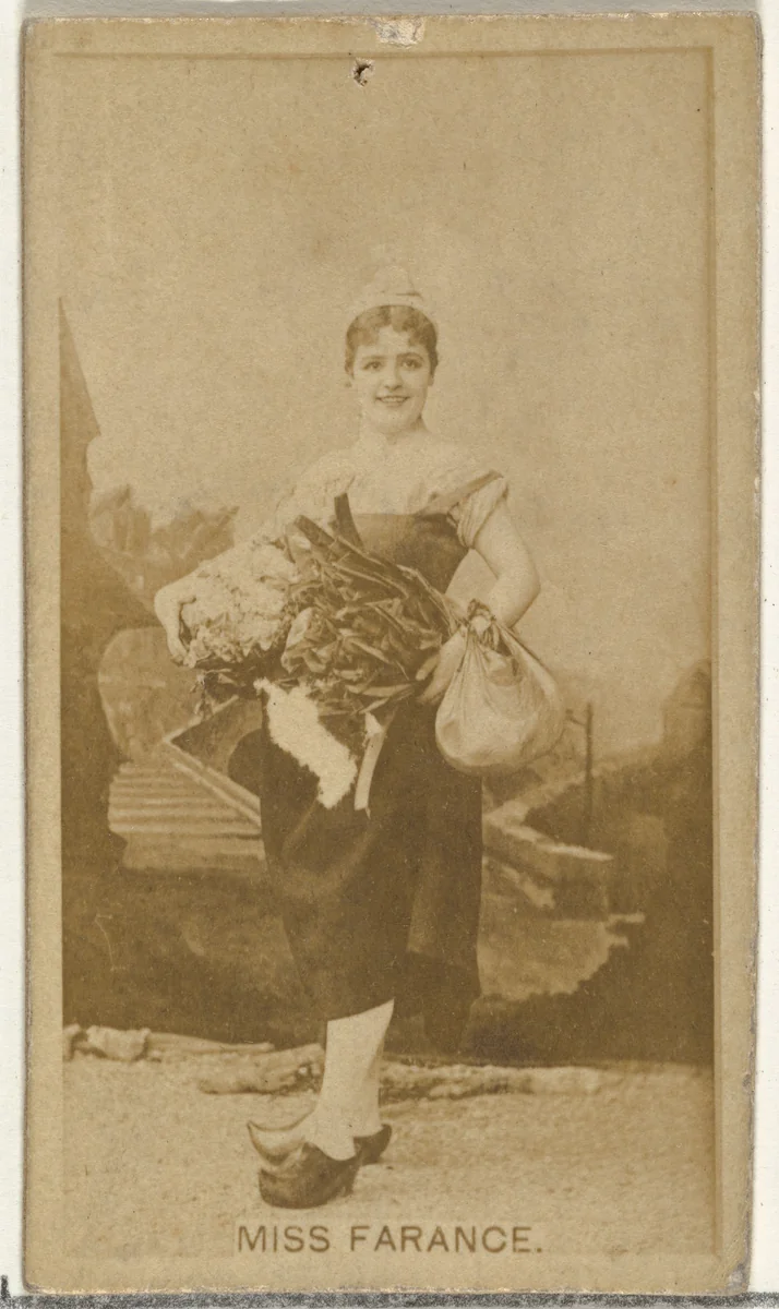 Miss Farance, from the Actors and Actresses series (N145-8) issued by Duke Sons & Co. to promote Duke Cigarettes by W. Duke, Sons & Co., photograph, 1890-1895