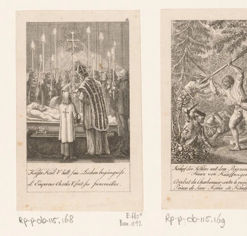 Begrafenis van Karel V by Daniel Nikolaus Chodowiecki, print, 1791
