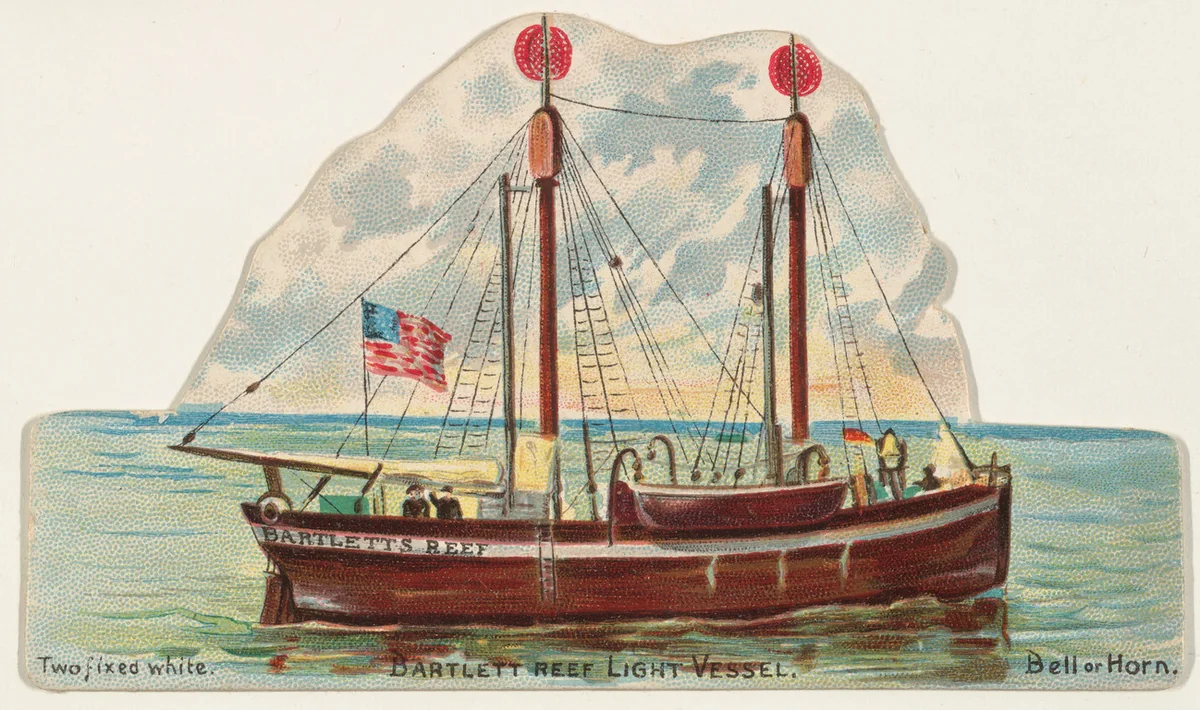 Bartlett Reef Light Vessel, from the Lighthouses series (N119) issued by Duke Sons & Co. to promote Honest Long Cut Tobacco by W. Duke, Sons & Co., print, 1889
