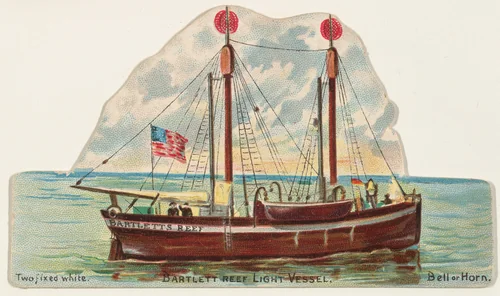 Bartlett Reef Light Vessel, from the Lighthouses series (N119) issued by Duke Sons & Co. to promote Honest Long Cut Tobacco by W. Duke, Sons & Co., print, 1889