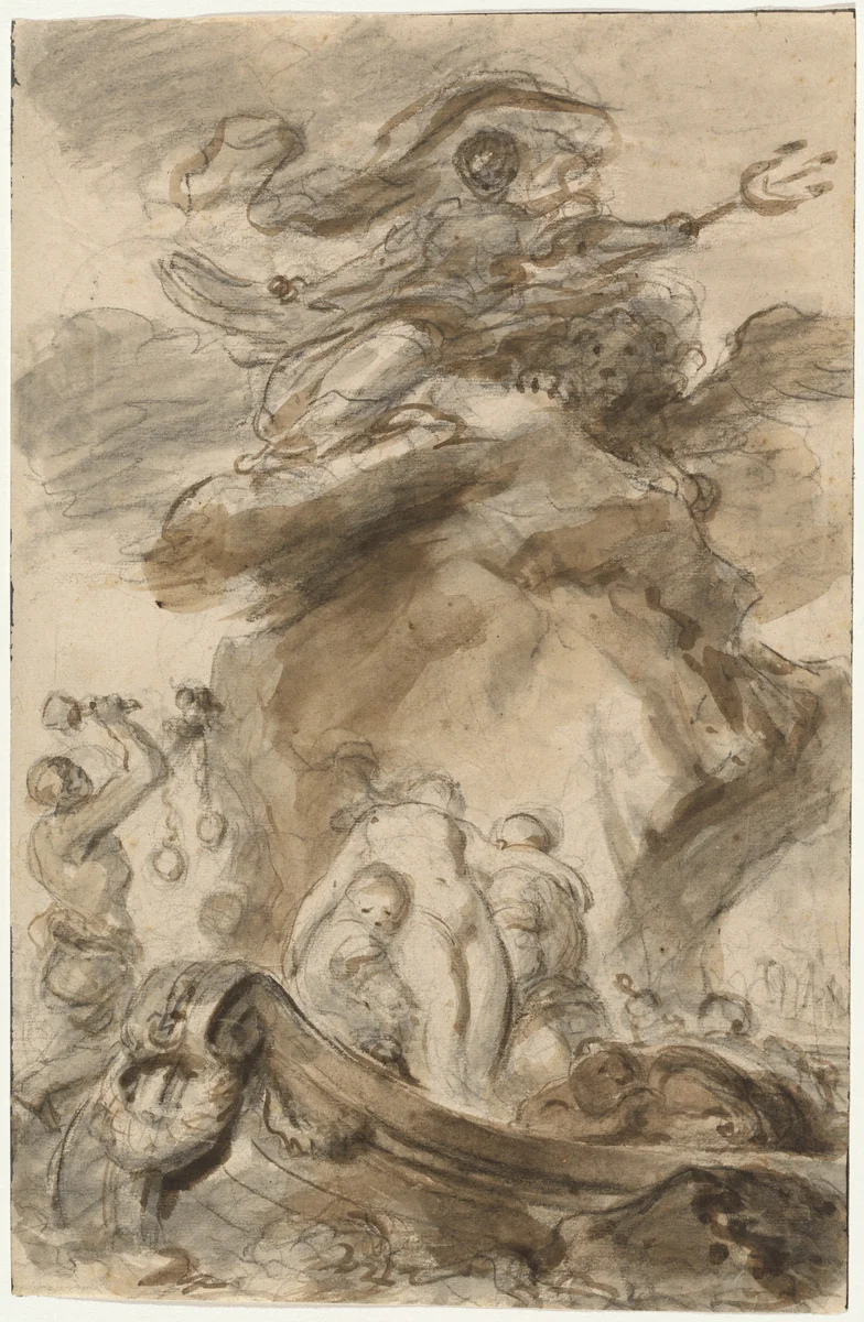 Angelica Is Exposed to the Orc by Jean Honoré Fragonard, drawing, 1780-1789
