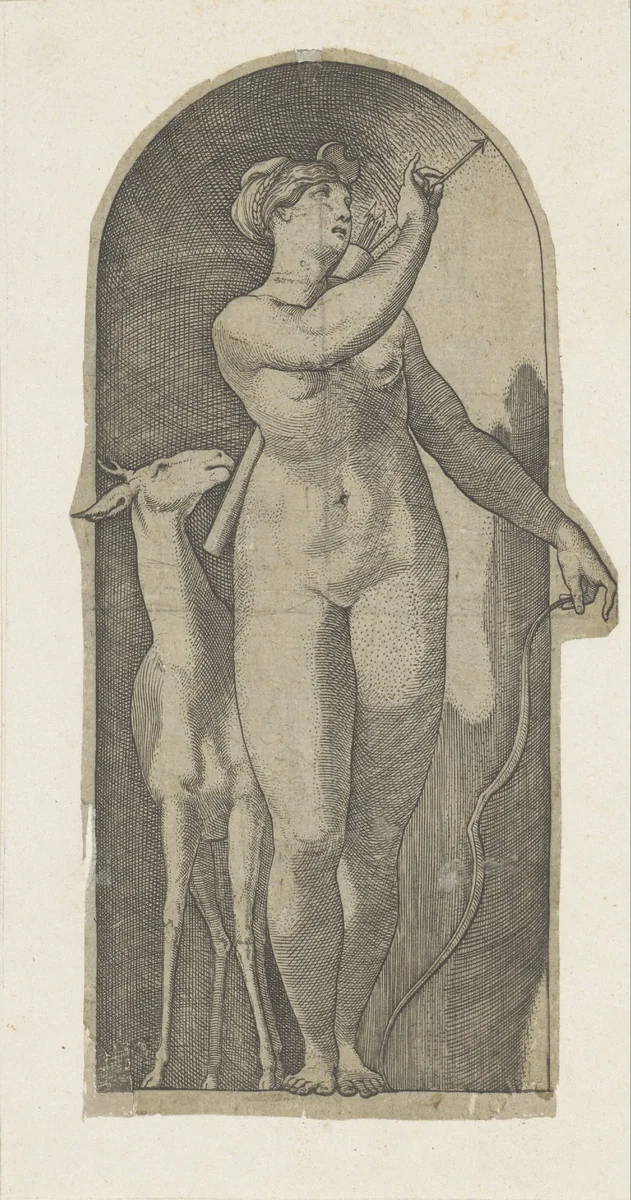 Diana by Jacob Binck, print, 1510-1569