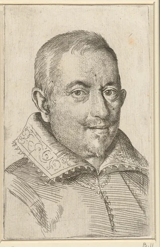 Portret van Lodovico Bertucci by Ottavio Mario Leoni, print, 1588-1630