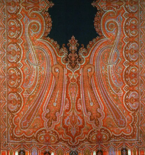 Shawl by Scotland Paisley, textile, 1840-1860