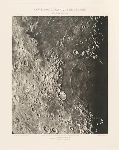 Carte photographique de la lune, planche VIII (Photographic Chart of the Moon, plate VIII) by Charles Le Morvan, photograph, 1902