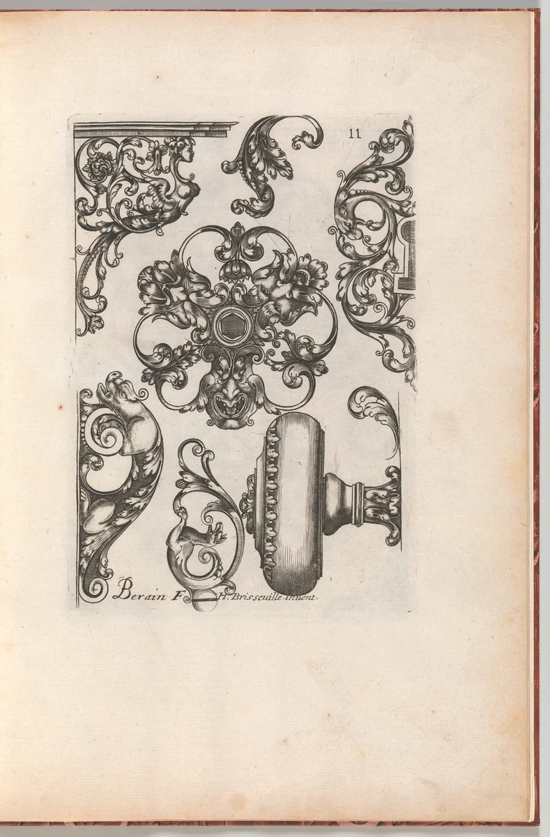 Diverses Pieces de Serruriers, page 12 (recto) by Jean Berain, book, 1658-1668