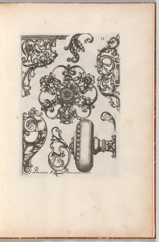 Diverses Pieces de Serruriers, page 12 (recto) by Jean Berain, book, 1658-1668