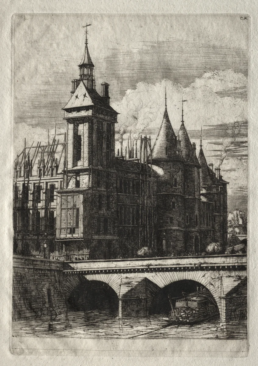 Etchings of Paris: The Clock Tower by Charles Meryon, print, 1852