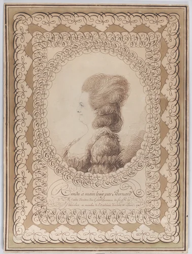 Profile portrait of a woman by Joseph Jean Bernard, drawing, 1781
