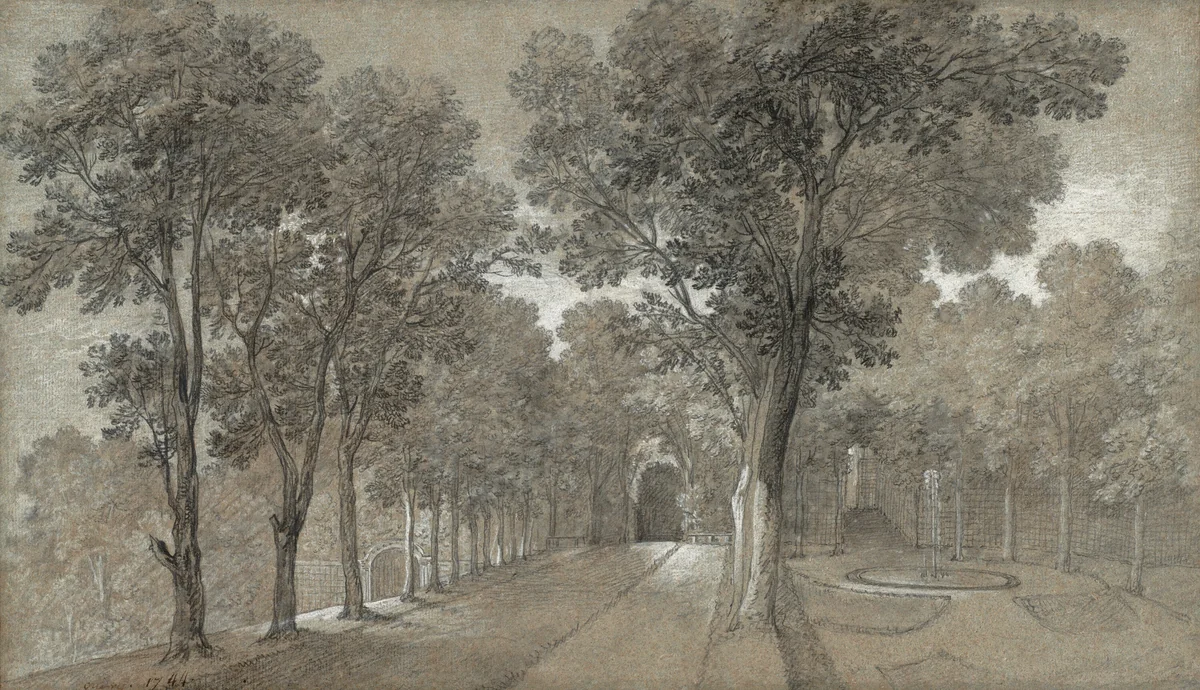 View of the Park at Arcueil by Jean-Baptiste Oudry, drawing, 1744