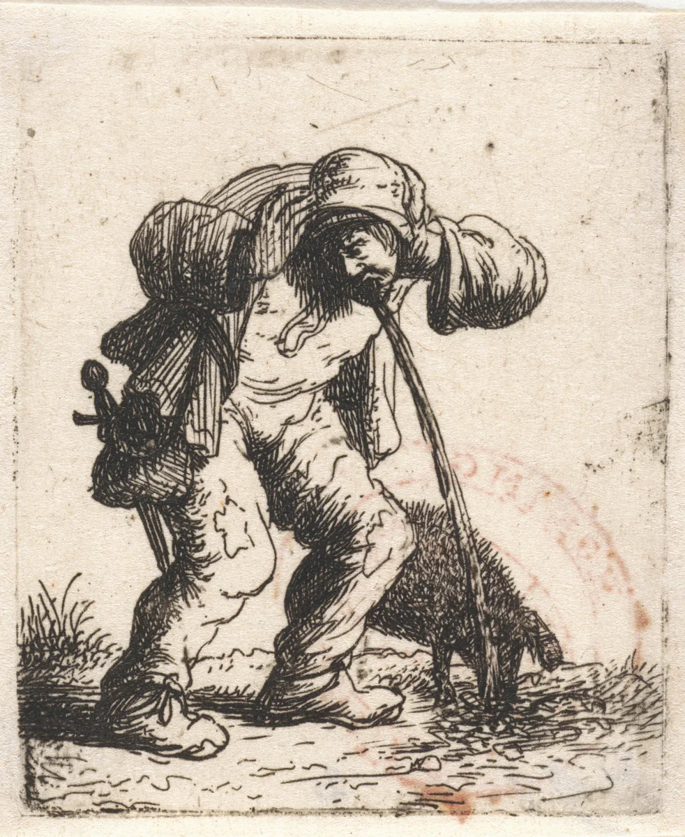 Brakende man by Jan Gillisz van Vliet, print, 1632