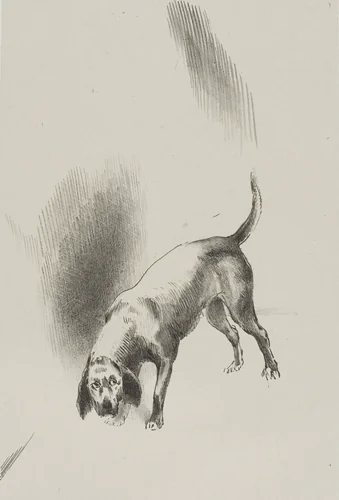 He [The Narrator's Dog] Kept His Eyes Fixed on Me With a Look So Strange, plate 3 of 6 by Odilon Redon, print, 1896