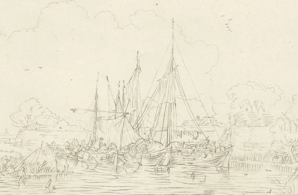 Riviergezicht by Cornelis Ploos van Amstel, print, 1771-1787