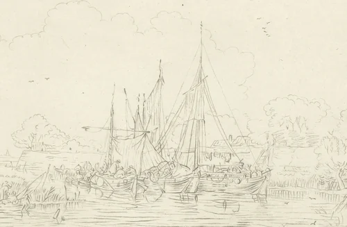 Riviergezicht by Cornelis Ploos van Amstel, print, 1771-1787