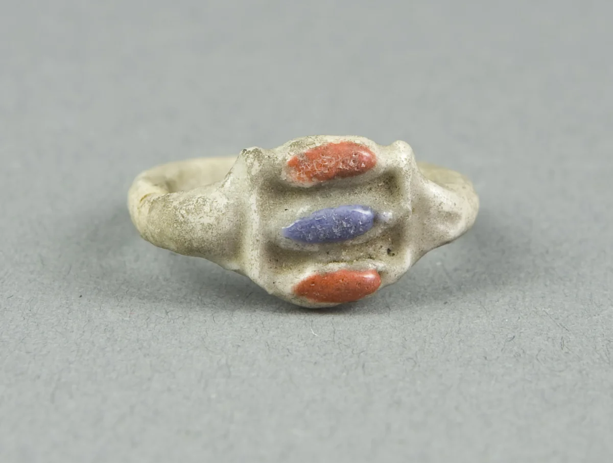 Ring with Inlaid Openwork Bezel by Egyptian, metalwork, -1350