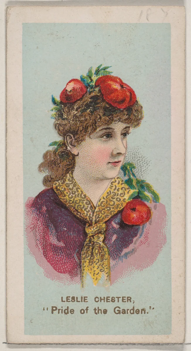 Leslie Chester as "Pride of the Garden," from the series Fancy Dress Ball Costumes (N73) for Duke brand cigarettes by Knapp & Company, print, 1889