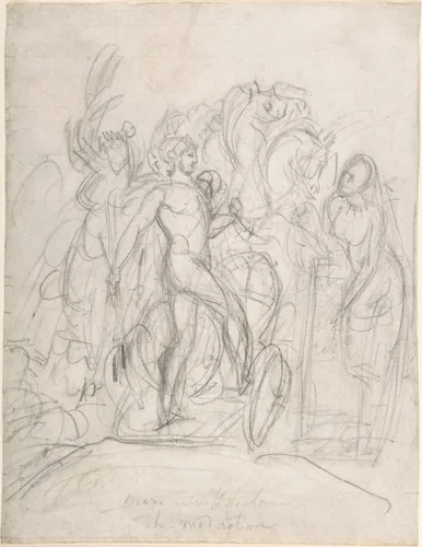 Mars Crowned by Victory and Listening to Moderation by Antoine-Jean Gros, drawing, 1780-1835