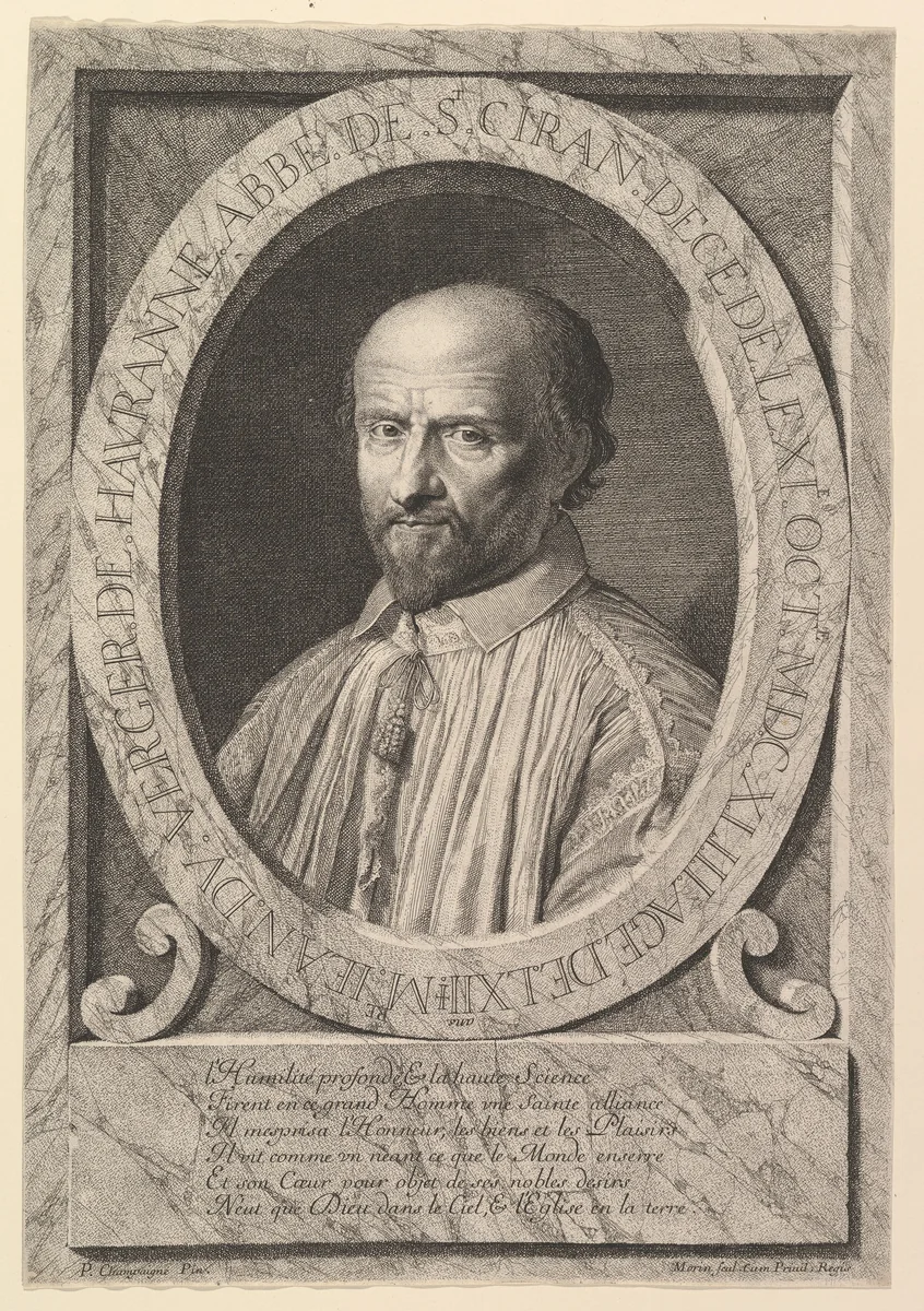 Jean Duvergier de Hauranne, abbe de Saint-Cyran by Jean Morin, print, 1605-1650