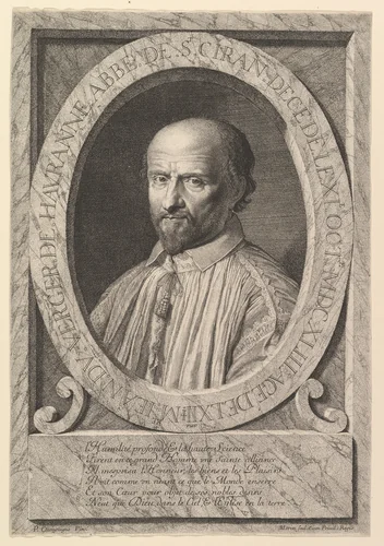 Jean Duvergier de Hauranne, abbe de Saint-Cyran by Jean Morin, print, 1605-1650