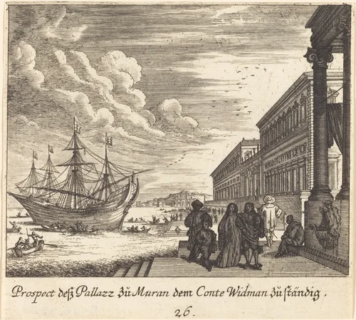 Palazzo of Count Widman by Melchior Küsel; Johann Wilhelm Baur, print, 1681
