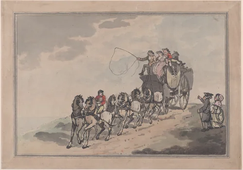 Stage Coach and Six by Thomas Rowlandson, print, 1786-1793
