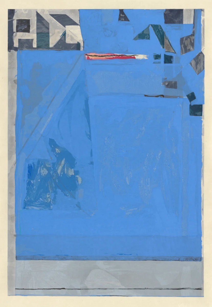 Blue with Red [working proof 3] by Richard Diebenkorn, print, 1987