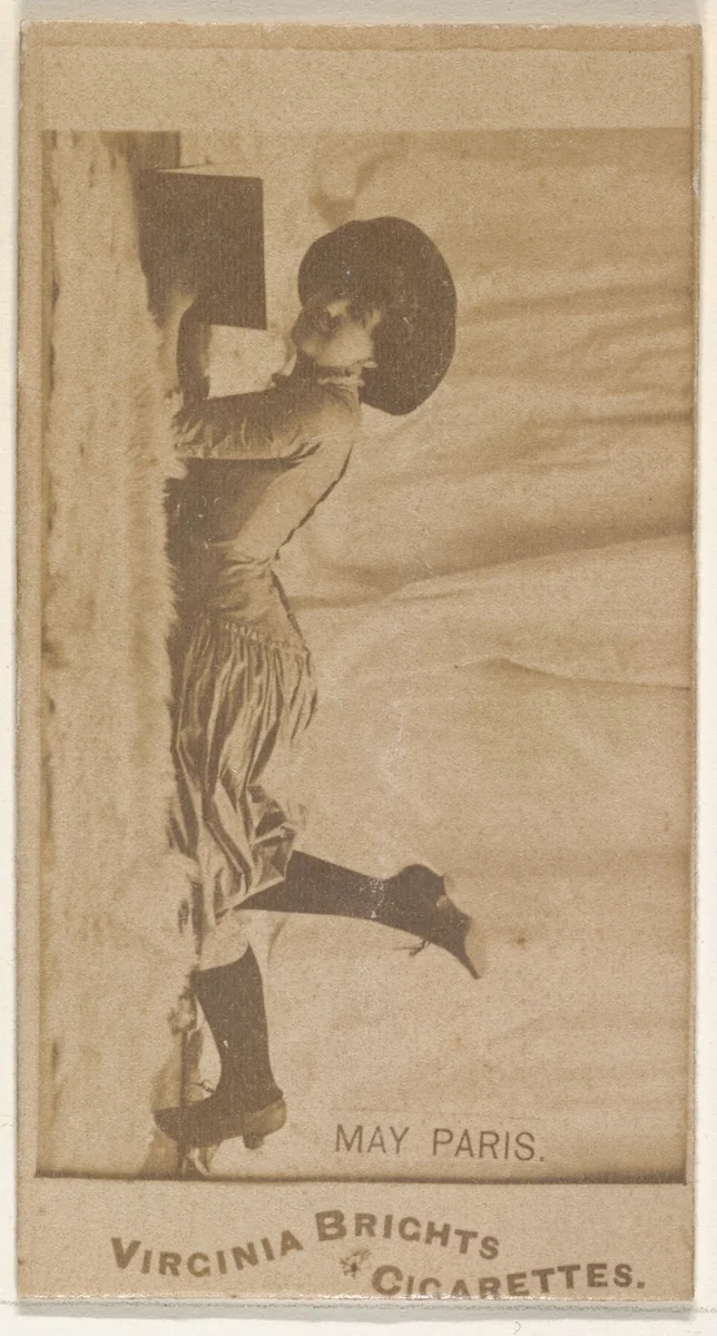 May Paris, from the Actors and Actresses series (N45, Type 1) for Virginia Brights Cigarettes by Allen & Ginter, photograph, 1885-1891