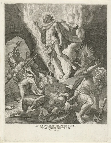 Opstanding van Christus by Unknown, print, 1582-1584