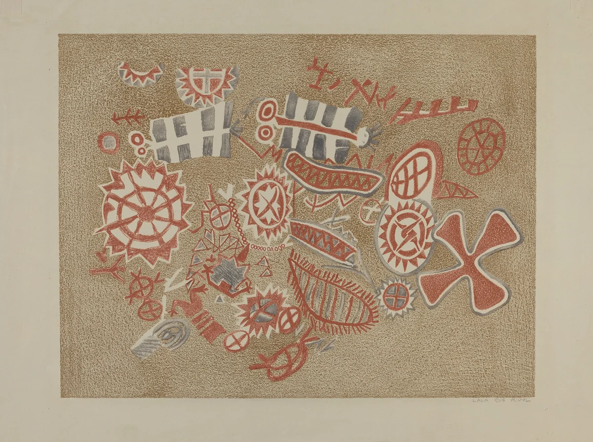 Petroglyphs by Lala Eve Rivol, index of american design, 1935-1942