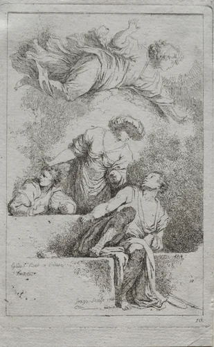 The Disciples at the Tomb by Jean Honoré Fragonard, print, 1764