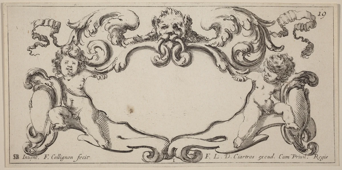 Cartouche by François Collignon; Stefano Della Bella, print, 1646