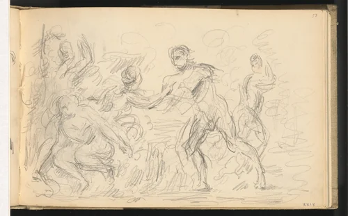 Study for "The Judgement of Paris" or "The Amorous Shepherd" by Paul Cezanne, drawing, 1883-1886
