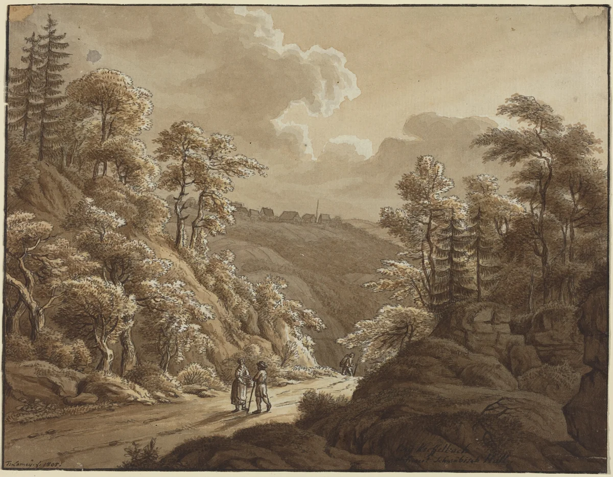 Road through the Woods near Kresselbach by T. Lamey, drawing, 1805