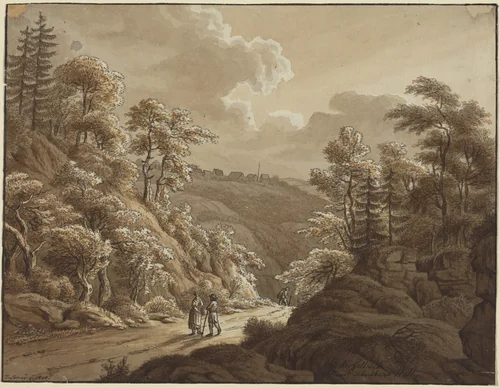 Road through the Woods near Kresselbach by T. Lamey, drawing, 1805