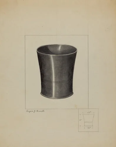 Pewter Beaker by Eugene Barrell, index of american design, 1936