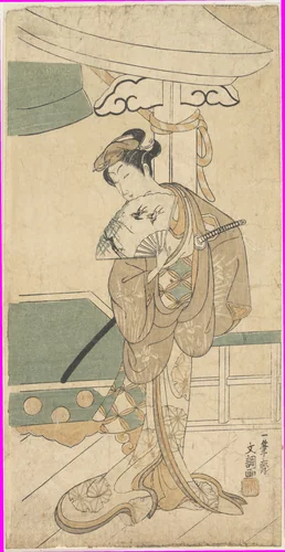 The Actor Ichikawa Uzayemon IX 1724–1785 in a Female Role by Ippitsusai Bunchō (一筆齊文調), print, 1723-1792