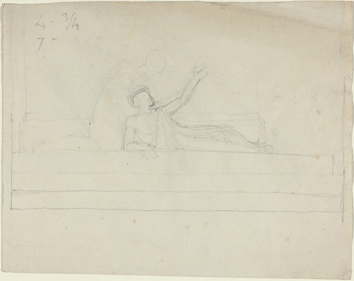 Two Greek Classical Figures by John Flaxman, drawing, 1797