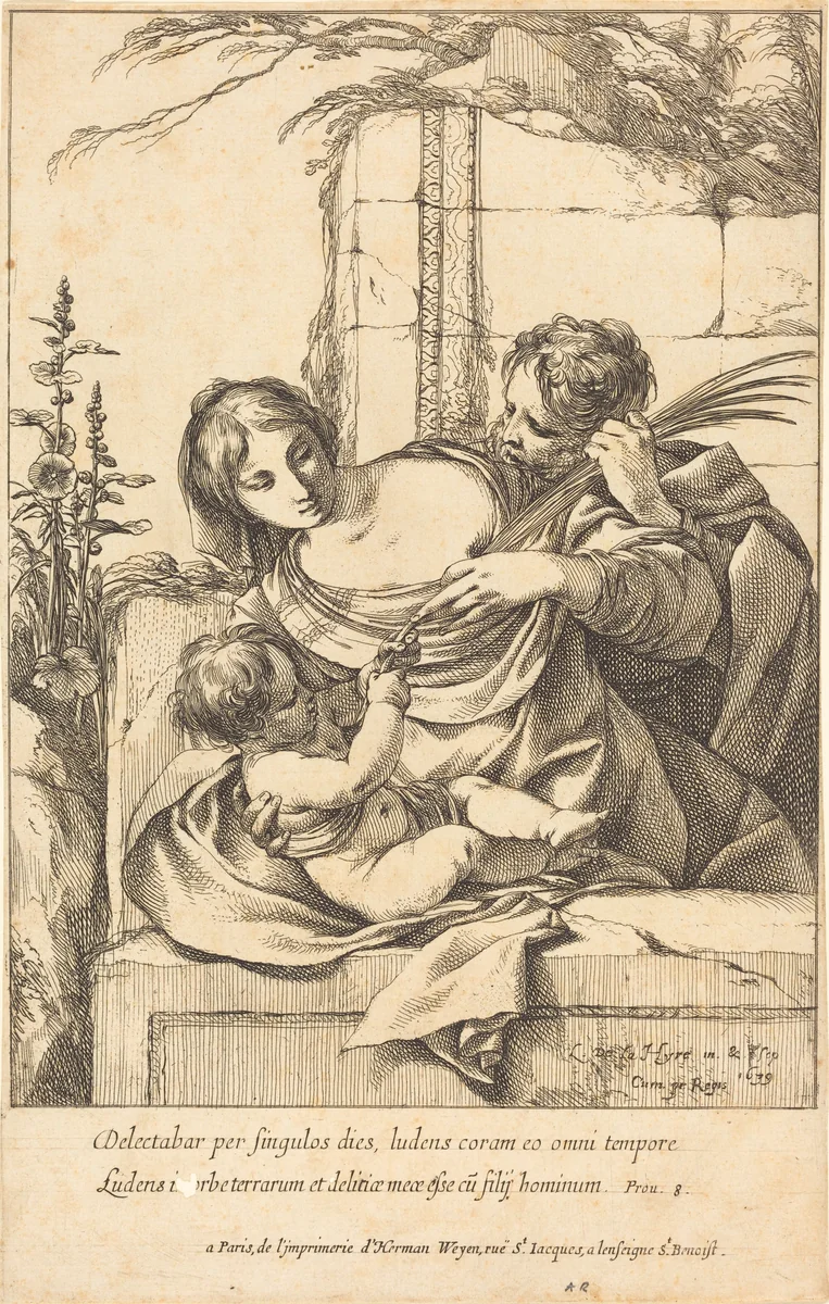 The Holy Family by Laurent de La Hyre, print, 1606-1656