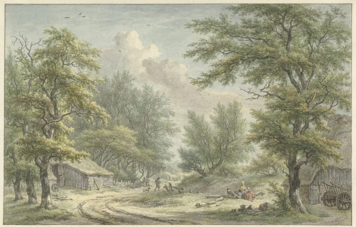 Landschap bij Eext, Drenthe by Egbert van Drielst, drawing, 1806