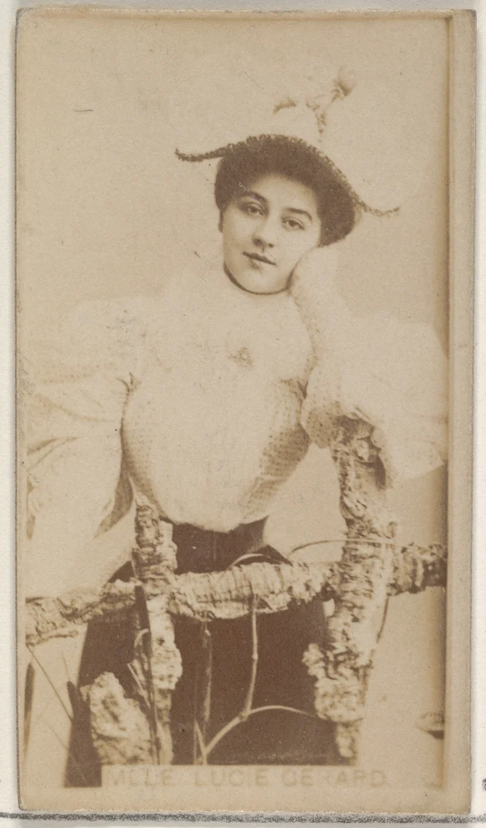 Mlle. Lucie Gerard, from the Actors and Actresses series (N45, Type 8) for Virginia Brights Cigarettes by Allen & Ginter, photograph, 1885-1891